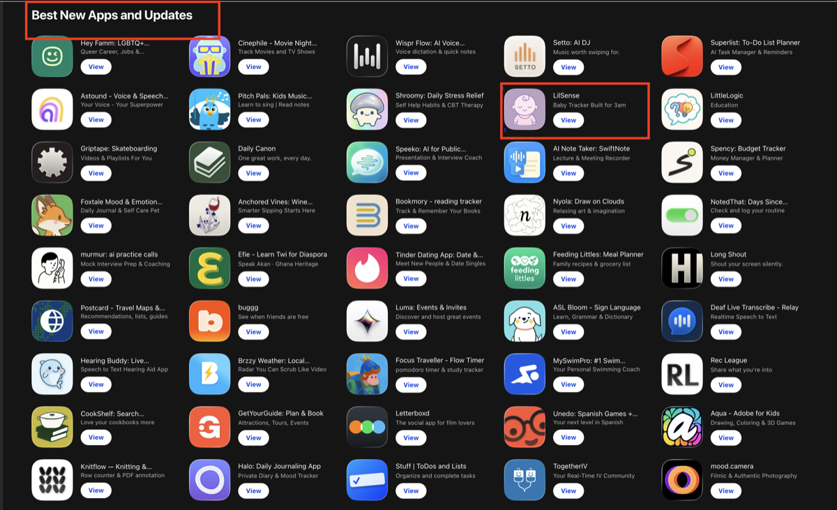 LilSense featured in Apple App Store - Best New Apps and Updates